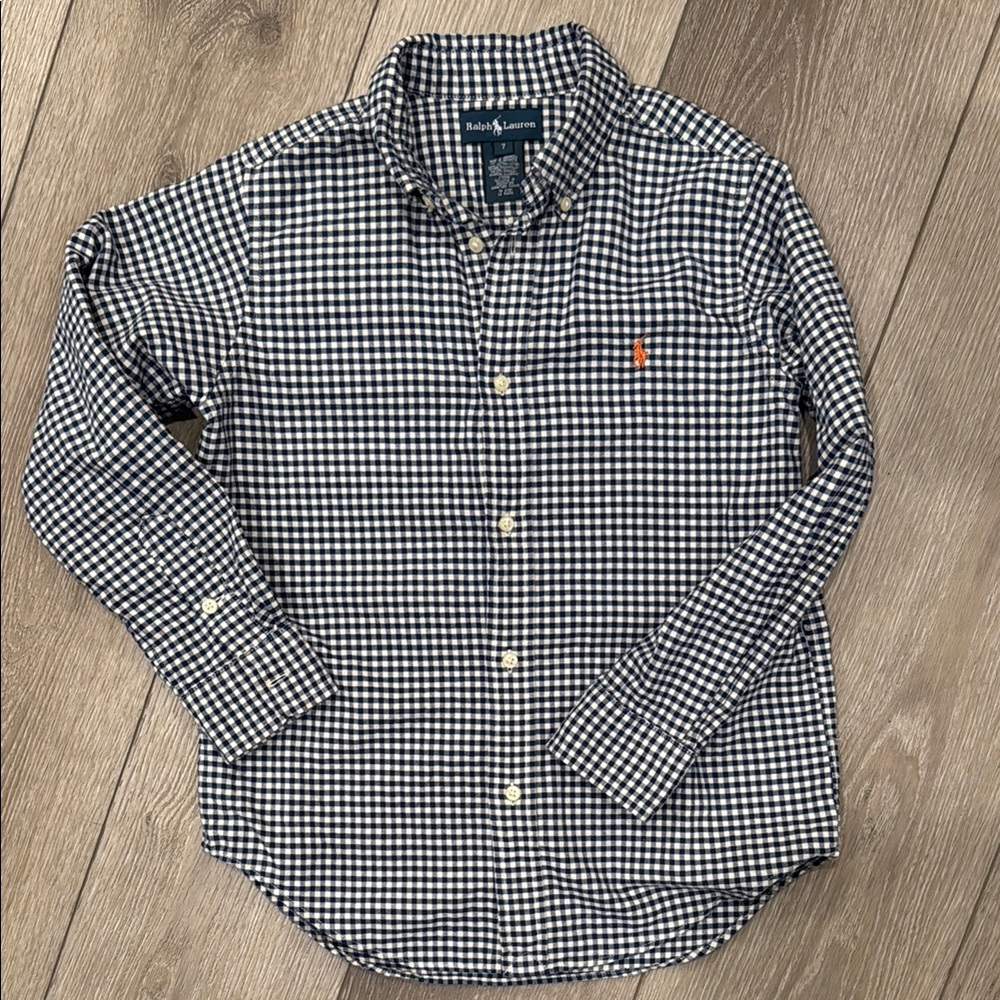 Ralph Lauren Boys Black and White Checkered Shirt